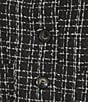 I.N. San Francisco Tweed Collared Patch Pocket Button Front Coordinating Cropped Jacket, Color:Black/Off White - Image 5