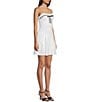 I.N. San Francisco Woven Strapless Front Tie Drop Waist Mini Dress, Color:Off-White - Image 3
