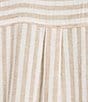 I.N. San Francisco Woven Stripe 3/4 Sleeve Roll Tab Sleeve Button Front Shirt, Color:Sand - Image 4