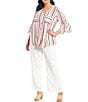 Color:Off White - Image 3 - Plus Size Solid Crepon Pull-On Wide Leg Pants