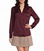 I.N.. San Francisco Collard Button Front Long Sleeve Shirt - Image 5