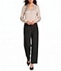 I.N.. San Francisco Collard Button Front Long Sleeve Shirt - Image 3