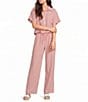 I.N.. San Francisco Striped Elastic Waist Woven Pants - Image 3