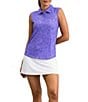 IBKUL Annie Printed Collared Sleeveless Polo Top - Image 1