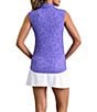 IBKUL Annie Printed Collared Sleeveless Polo Top - Image 2