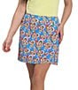 IBKUL Arya Patterned Faux Wrap Stretch Knit Mini Skort, Color:Arya Turquoise Multi - Image 1