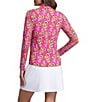 IBKUL Arya Printed Mock Neck Long Sleeve Knit Top, Color:Arya Hot Pink Multi - Image 2
