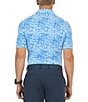 Color:Cary Royal - Image 2 - Cary Print Short Sleeve Polo Shirt