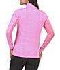 Color:Hot Pink/White - Image 2 - Essential Mini Check Long Sleeve Quarter Zip Top