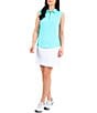 Color:Seafoam - Image 3 - Essential Solid Sleeveless Point Collar Polo Top