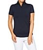 Color:Black - Image 1 - Essential Solids Short Sleeve Quarter Zip Top