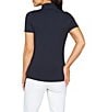 Color:Black - Image 2 - Essential Solids Short Sleeve Quarter Zip Top