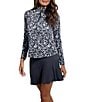 IBKUL Karen Long Sleeve Quarter Zip Mock Neck Top - Image 1