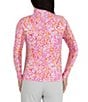Color:Hot Pink/Candy Pink - Image 2 - Naomi Printed Long Sleeve Quarter Zip Top