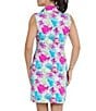 Color:Hot Pink Multi - Image 2 - Paddy Floral Printed Sleeveless Zip Mock Neck Dress