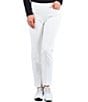 Color:White - Image 1 - 4 Way Stretch Lightweight Tummy Control Pull-On Ankle Pants