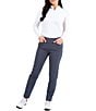 Color:Charcoal - Image 3 - 4 Way Stretch Lightweight Tummy Control Pull-On Ankle Pants