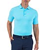 Color:Mini Check Turquoise/White - Image 1 - Short-Sleeve IceFil® Polo Shirt