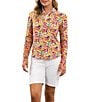 IBKUL Thalia Printed Zip Mock Neck Long Sleeve - Image 1
