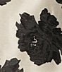 Color:Black - Image 4 - Black Rosette Printed High Round Neck Bracelet Length Sleeve Asymmetric Hem One-Button Jacquard Jacket