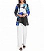 IC Collection Bubble Check Elastic Waist Straight Leg Pants - Image 3