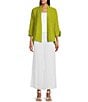Color:White - Image 3 - Chiffon Layered Open Side Wide-Leg Pull-On Pants
