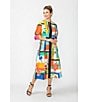 IC Collection Color Block Floral Print Split Crew Neck Elbow Sleeve Midi Dress, Color:Multi - Image 4