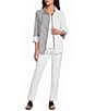 IC Collection Colorblock Stripe Stand Collar Bracelet Sleeve Front Zip Jacket - Image 4
