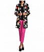 IC Collection Floral Print High Scoop Neck Long Sleeve Jacket - Image 3