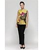 IC Collection Jacquard Bloom Boat Neck Sleeveless Top - Image 5
