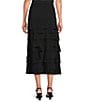 IC Collection Knit Asymmetrical Patch Tiered High Rise Midi Skirt, Color:Black - Image 2