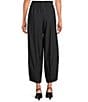 IC Collection Knit Elastic Waist Pull-On High Rise Barrel Pants, Color:Black - Image 2