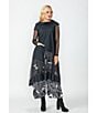 IC Collection Knit Mesh Shawl Collar Long Sleeve Overlay Long Tunic, Color:Black - Image 4