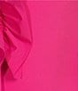 Color:Pink - Image 4 - Knit Round Neck 3/4 Sleeve Floral Applique Rosette Top