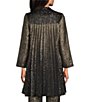 IC Collection Metallic-Blend Ombre Round Neck 3/4 Sleeve Long Duster Jacket - Image 2