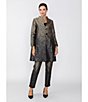 IC Collection Metallic-Blend Ombre Round Neck 3/4 Sleeve Long Duster Jacket - Image 5