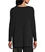 IC Collection Moon Dot Coordinating Jacquard Knit Scoop Neck Long Sleeve Asymmetrical Top, Color:Green - Image 2