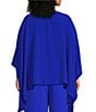 IC Collection Plus Crinkle Boat Neck Elbow Sleeve Poncho Top - Image 2