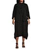 IC Collection Plus Size High Mock Neck Sleeveless Waistless Dress, Color:Black - Image 1