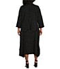 Color:Black - Image 2 - Plus Size High Mock Neck Sleeveless Waistless Dress