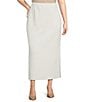 IC Collection Plus Size Air Sponge Knit Pull-On Pencil Skirt, Color:White - Image 1
