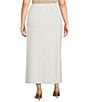 IC Collection Plus Size Air Sponge Knit Pull-On Pencil Skirt, Color:White - Image 2