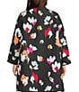 IC Collection Plus Size Floral Print High Scoop Neck Long Sleeve Jacket, Color:Red - Image 2
