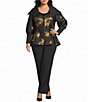 IC Collection Plus Size Prada Knit Elastic Straight Leg Pants - Image 2