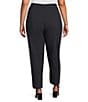 IC Collection Plus Size Slim Stretch Knit Cropped Pants, Color:Black - Image 2