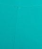 IC Collection Plus Size Slim Stretch Knit Cropped Pants, Color:Jade - Image 4