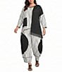 IC Collection Plus Size Textured Woven Colorblock Wave Stripe Wide-Leg Pull-On Coordinating Pant - Image 3