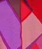 IC Collection Plus Size Woven Abstract Print Boat Neck 3/4 Sleeve Asymmetrical Hem Tunic, Color:Pink - Image 4