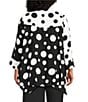 IC Collection Plus Size Woven Dot Combo Print High Neck Bracelet Sleeve Jacket, Color:White/Black - Image 2