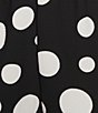 IC Collection Plus Size Woven Dot Print Elastic Waist Tulip Hem Crop Pants, Color:Black - Image 4